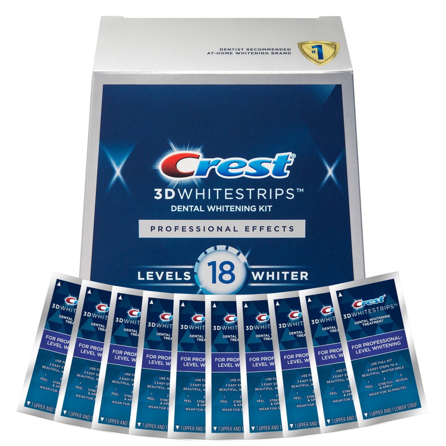 Benzi de albire Crest 3D Professional Effects 18 Level Whitestrips – 10 plicuri, 20 benzi