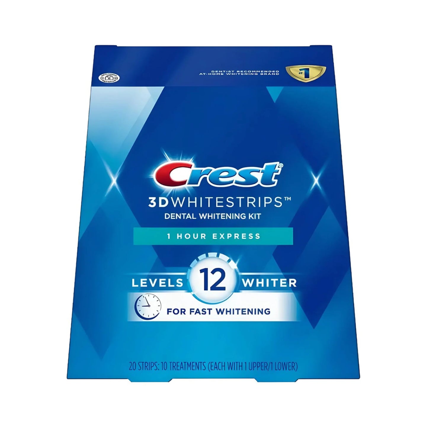 Benzi de albire Crest 1 Hour Express 12 Levels Whiter Whitestrips – 10 plicuri, 20 benzi