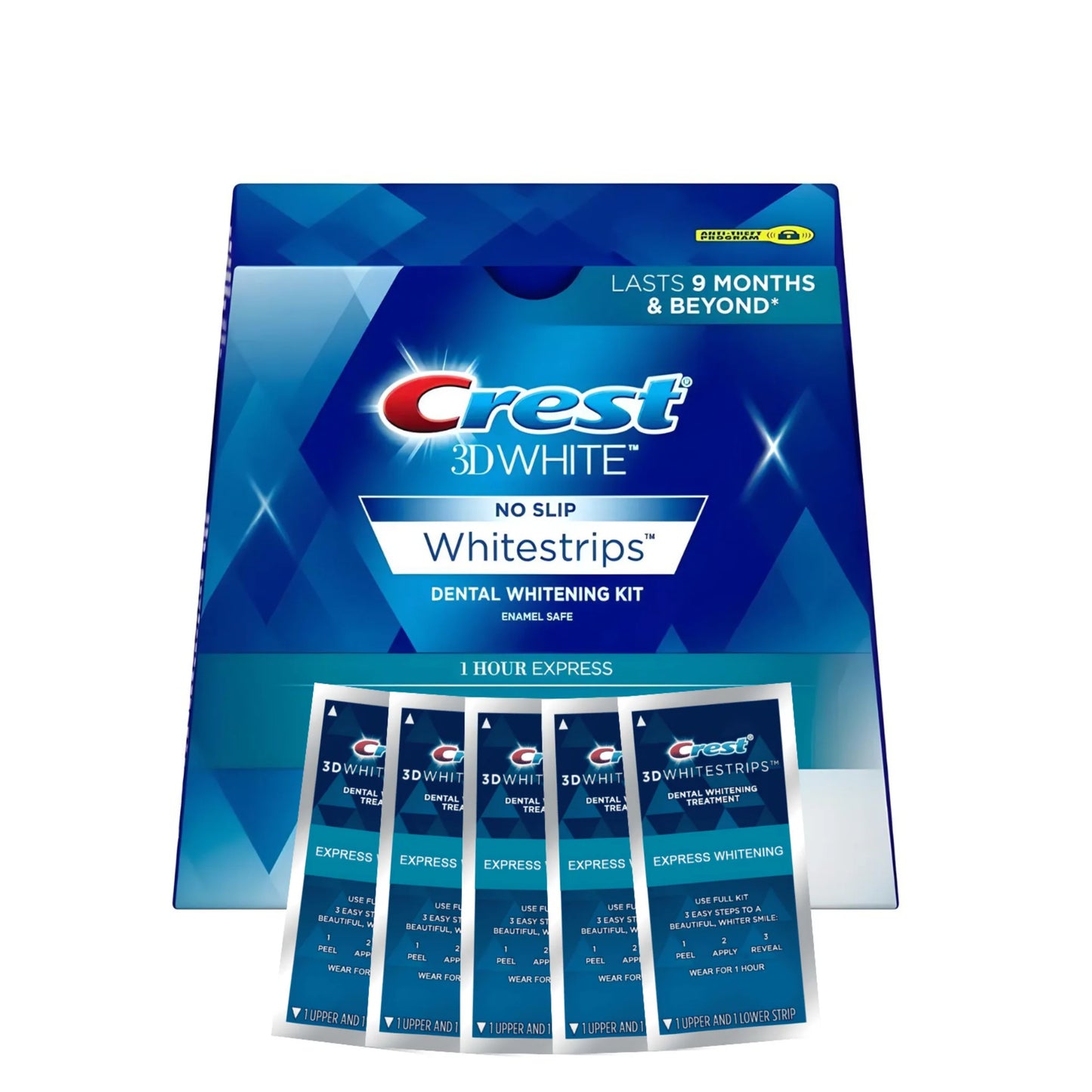 Benzi de albire Crest 3D Whitestrips 1 Hour Express – 5 plicuri, 10 benzi