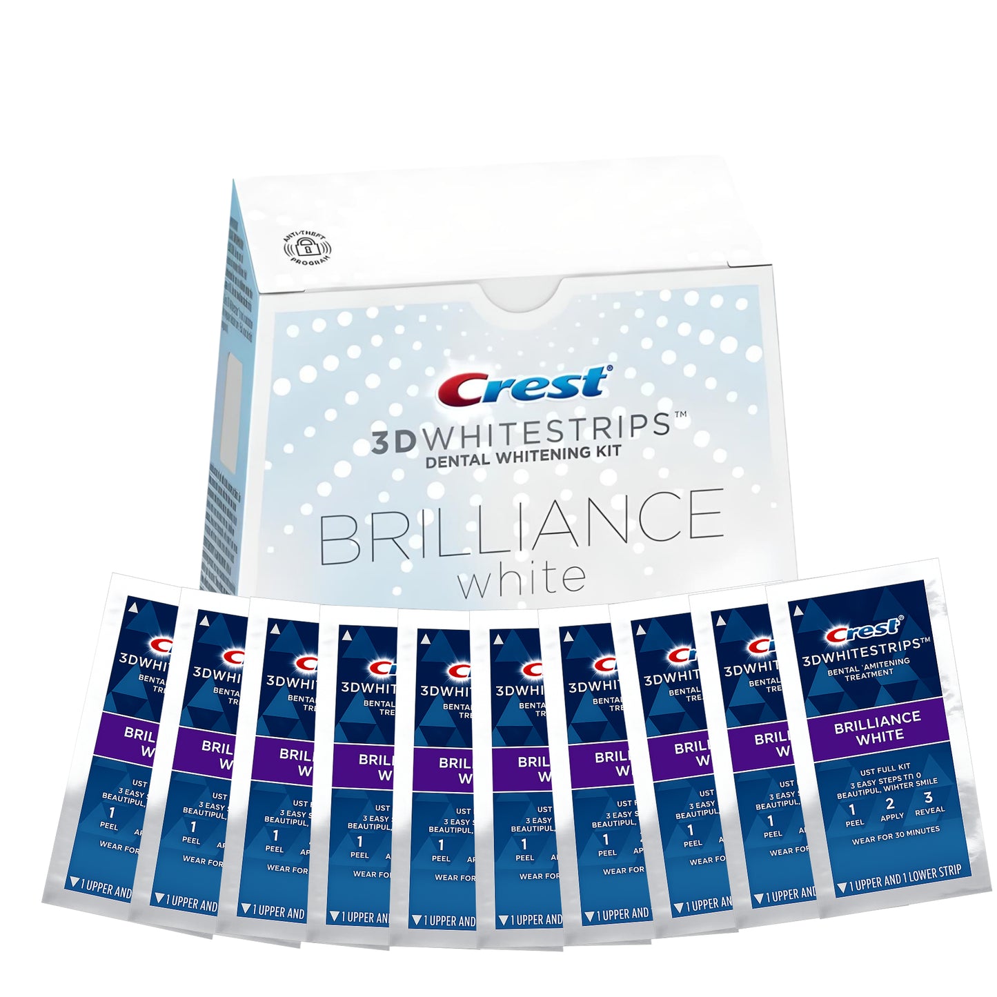 Benzi de albire Crest 3D Whitestrips Brilliance White – 10 plicuri, 20 benzi