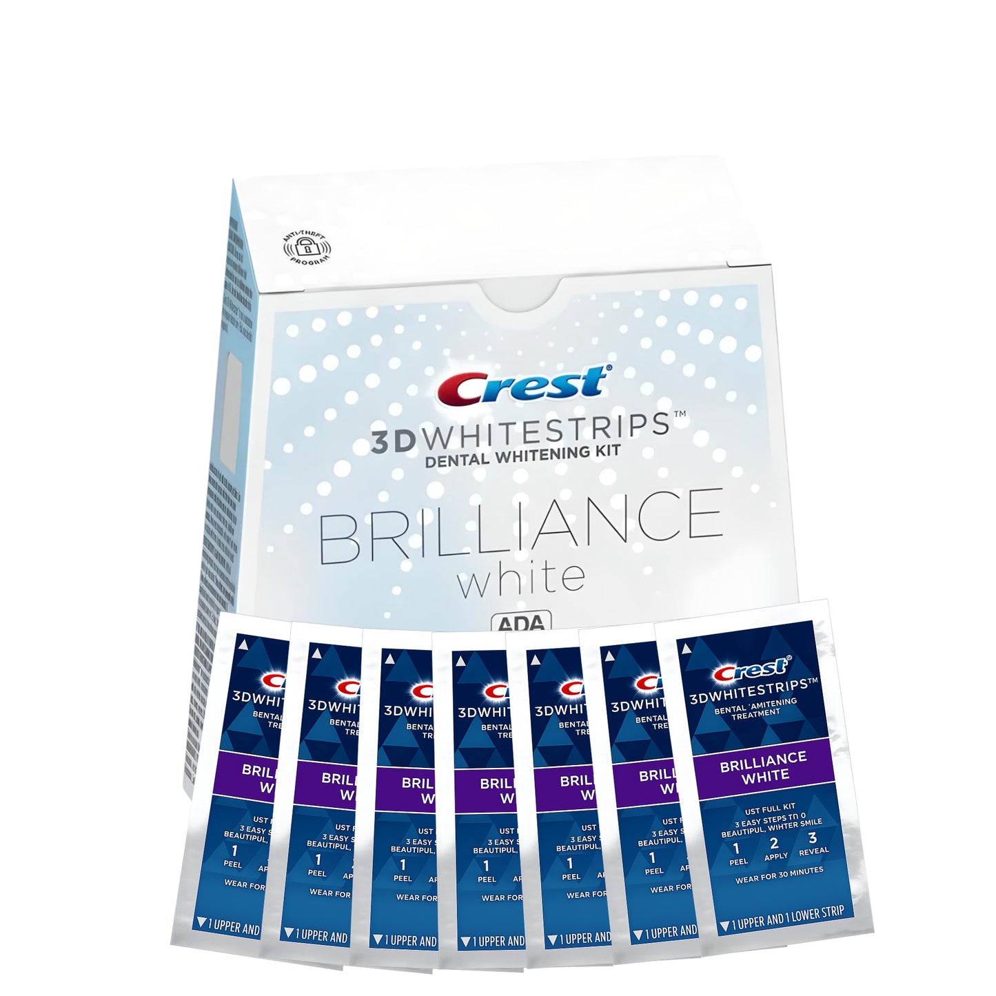 Benzi de albire Crest 3D Whitestrips Brilliance White – 7 plicuri, 14 benzi