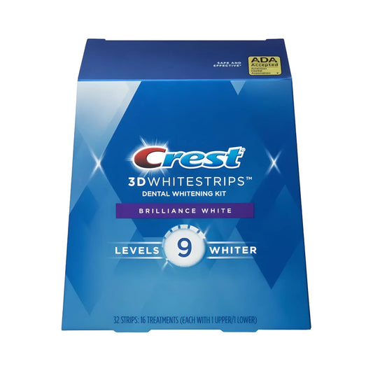 Benzi de albire Crest Brilliance White 9 Levels Whiter Whitestrips – 16 plicuri, 32 benzi