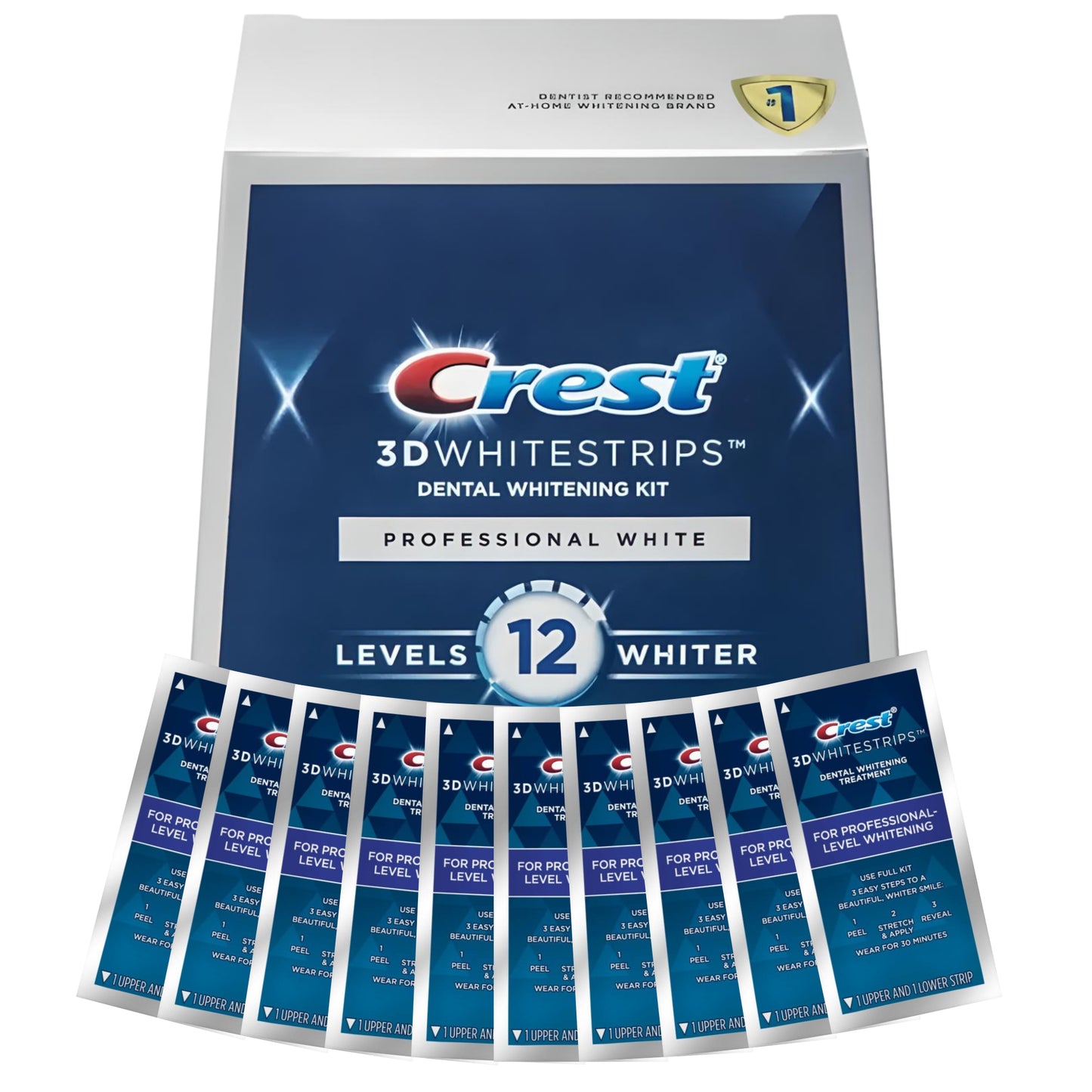 Benzi de albire Crest 3D Whitestrips Professional White 12 Levels Whiter – 10 plicuri, 20 benzi