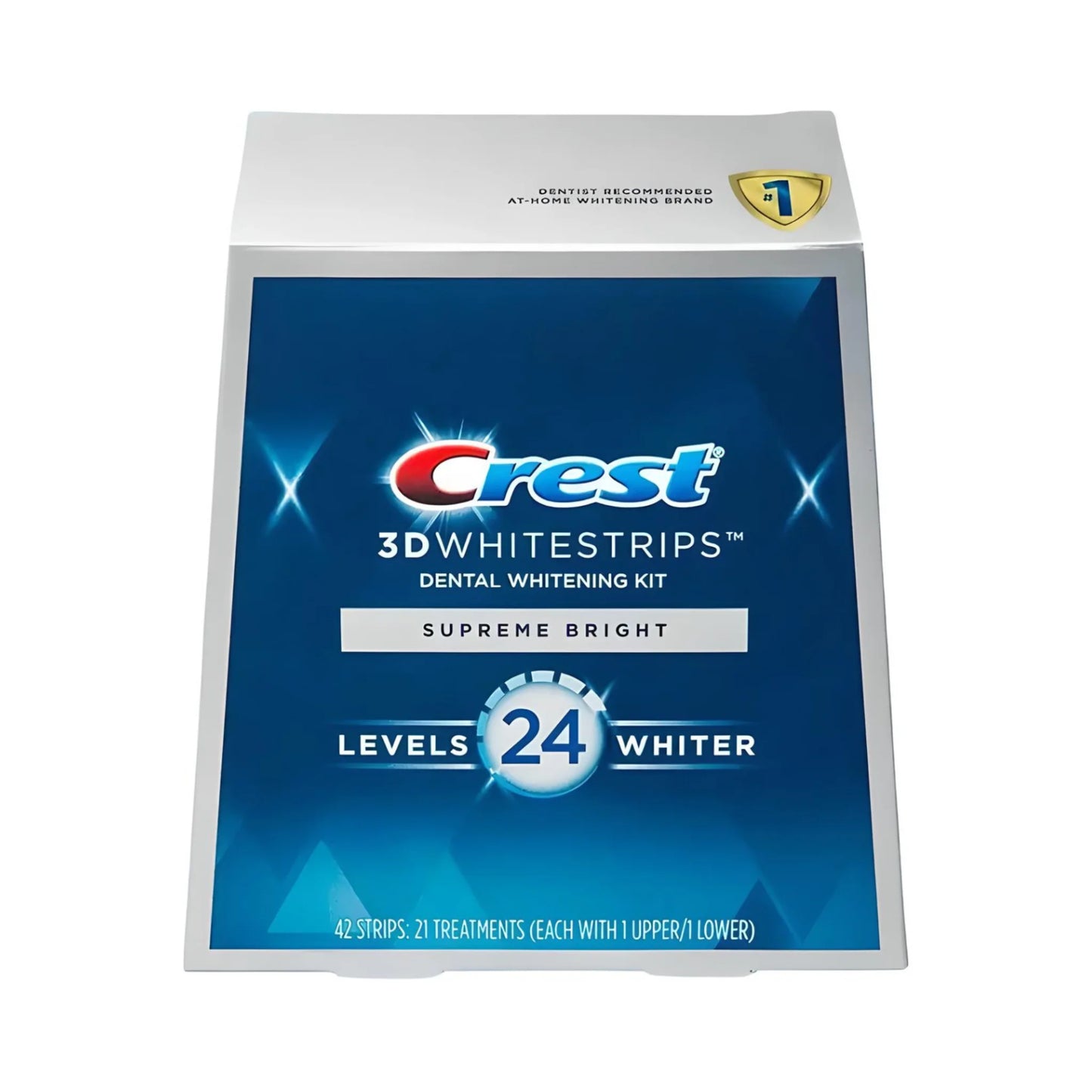 Benzi de albire Crest Supreme Bright 24 Whitestrips – 21 plicuri, 42 benzi