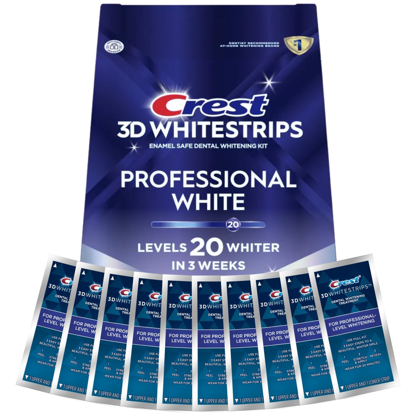 Benzi de albire Crest For Professional-Level Whitening – 10 plicuri, 20 benzi