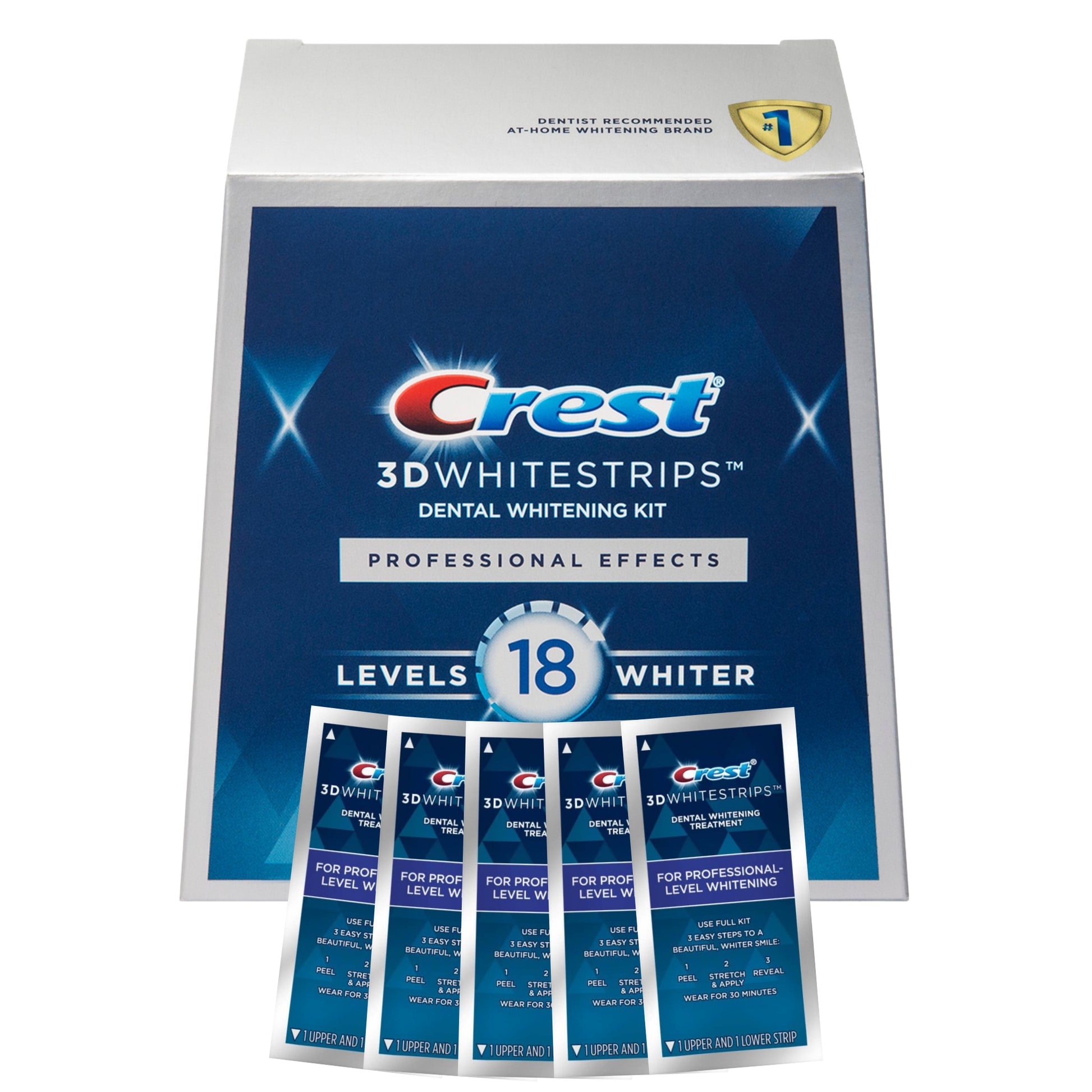 Benzi de albire Crest 3D Professional Effects 18 Level Whitestrips – 5 plicuri, 10 benzi