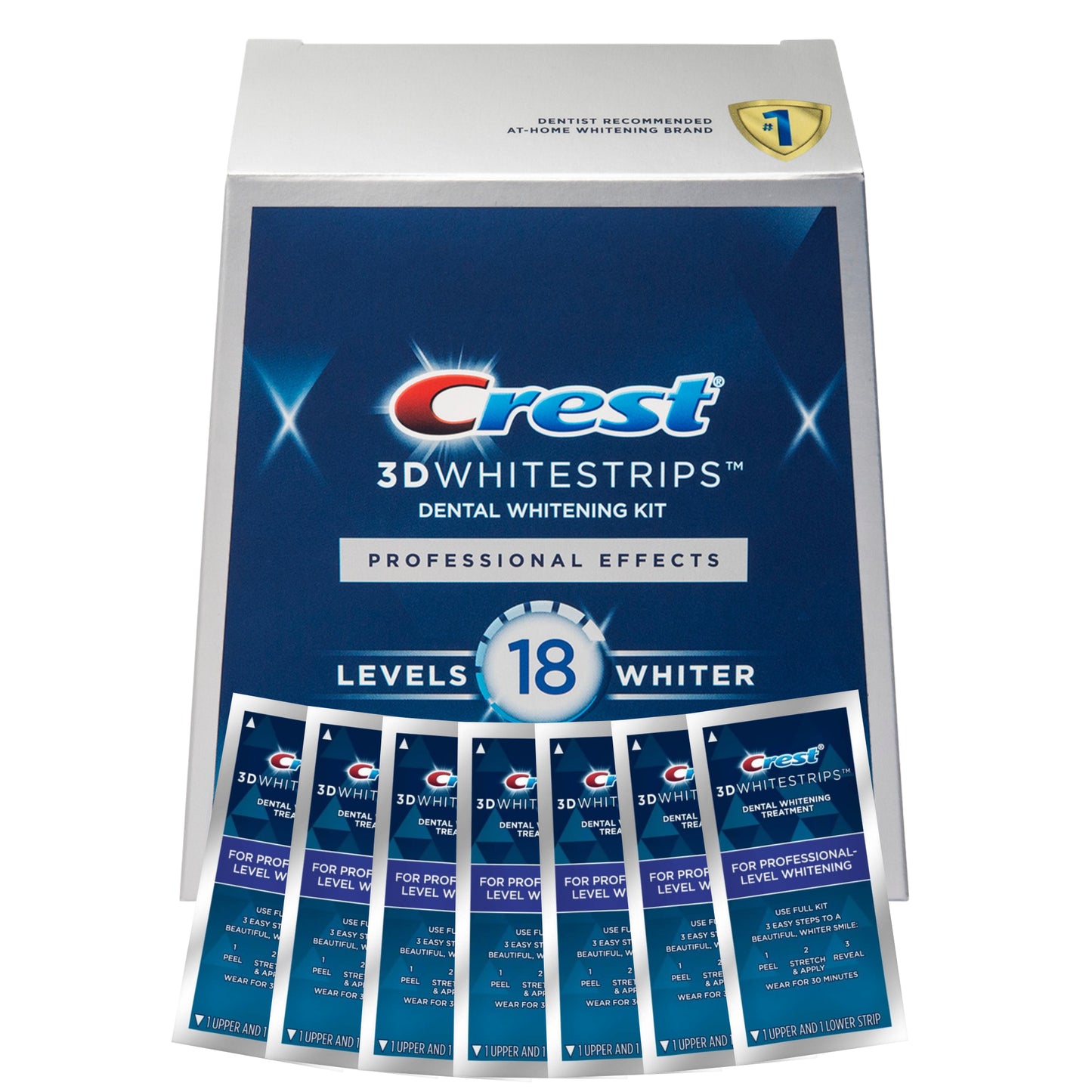 Benzi de albire Crest 3D Professional Effects 18 Level Whitestrips – 7 plicuri, 14 benzi