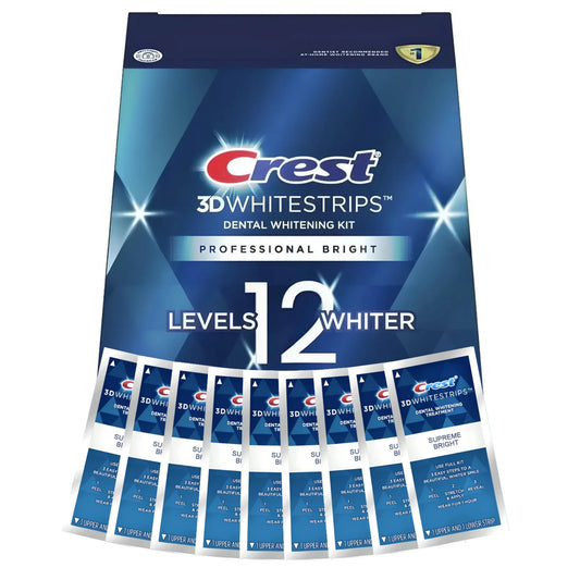 Benzi de albire Crest 3D Whitestrips Professional Bright 12 Levels Whiter – 9 plicuri, 18 benzi