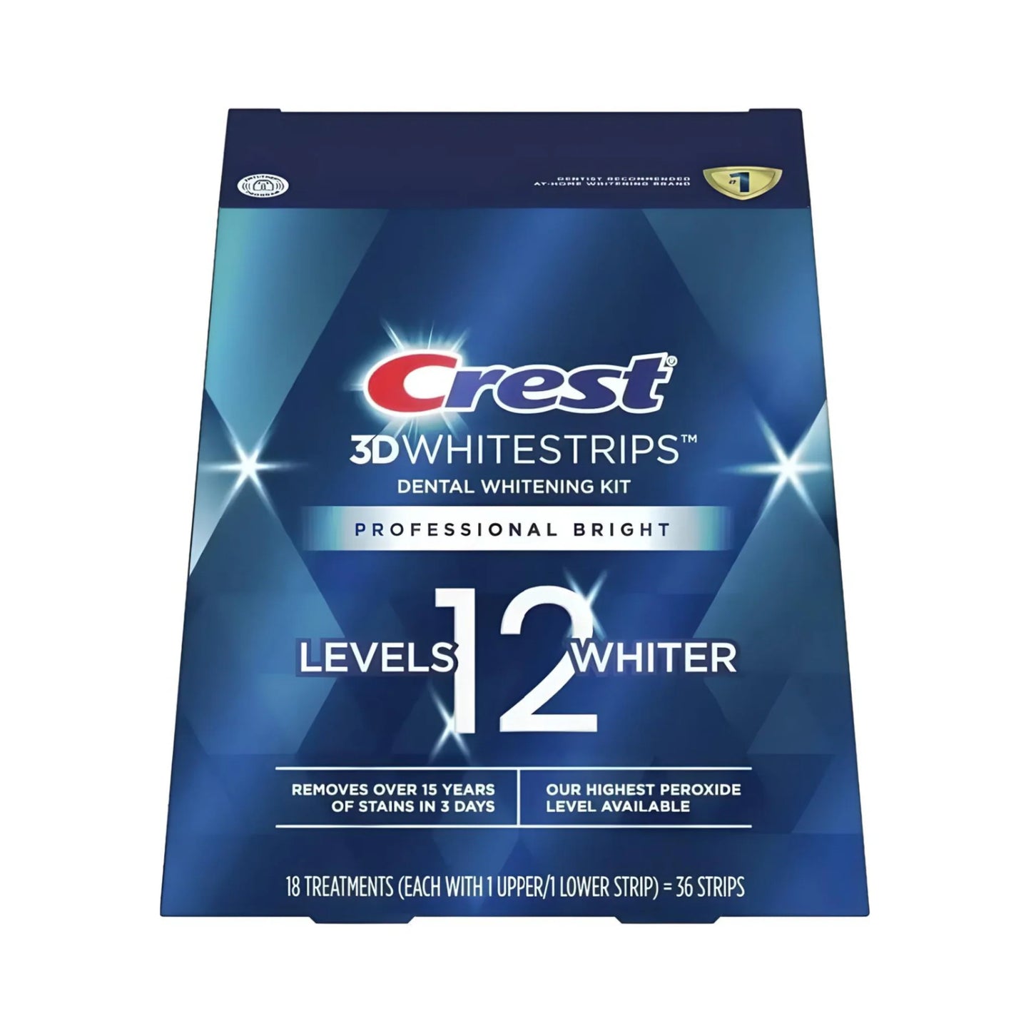 Benzi de albire Crest 3D Whitestrips Professional Bright 12 Levels Whiter – 18 plicuri, 36 benzi
