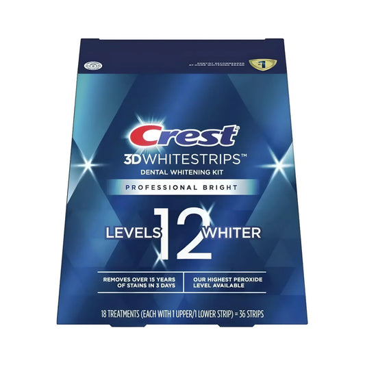 Benzi de albire Crest 3D Whitestrips Professional Bright 12 Levels Whiter – 18 plicuri, 36 benzi