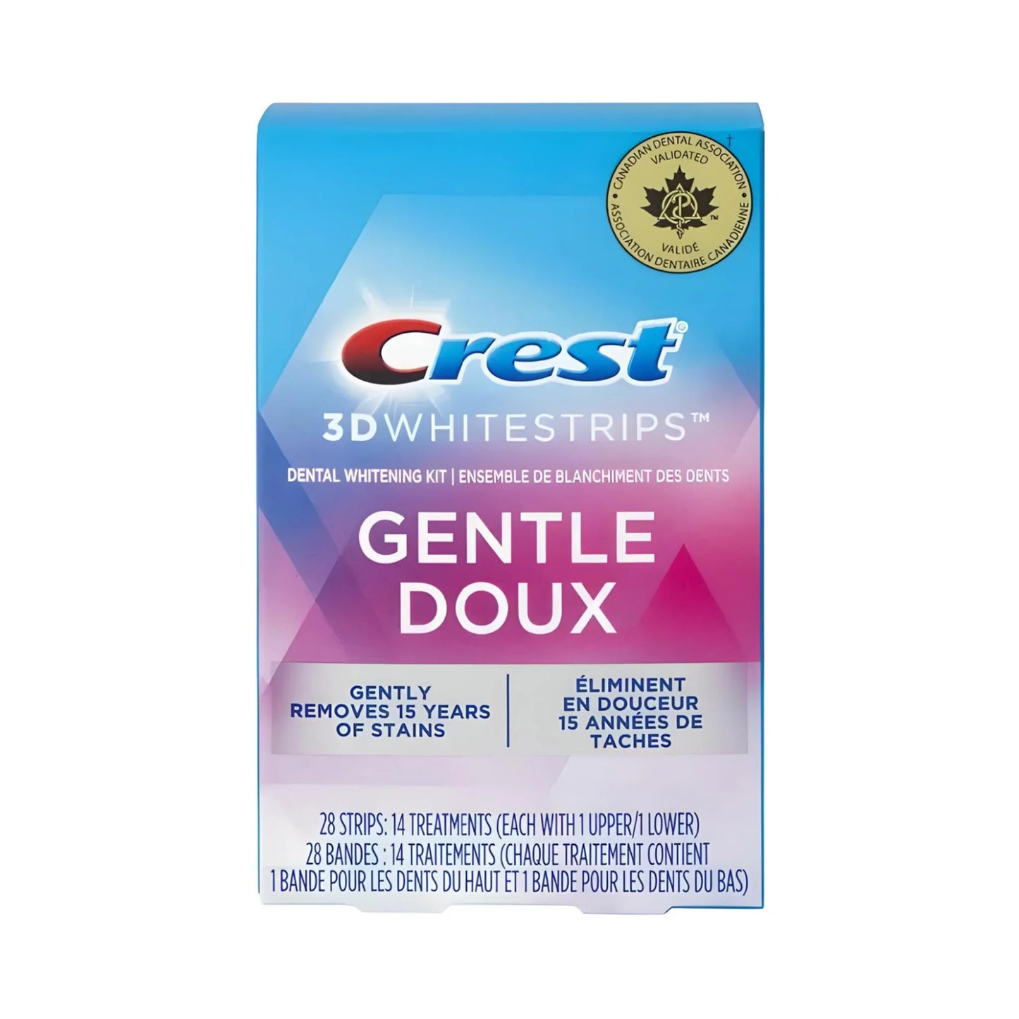 Benzi de albire Crest Gentle Doux Whitestrips – 14 plicuri, 28 benzi