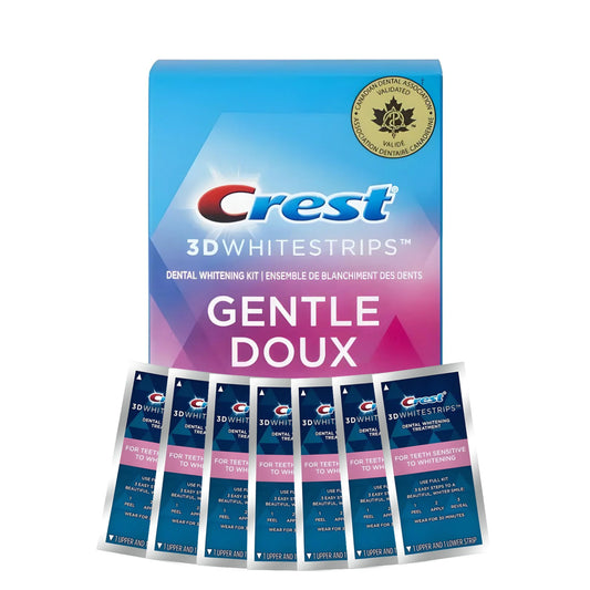 Benzi de albire Crest Gentle Doux Whitestrips – 7 plicuri, 14 benzi