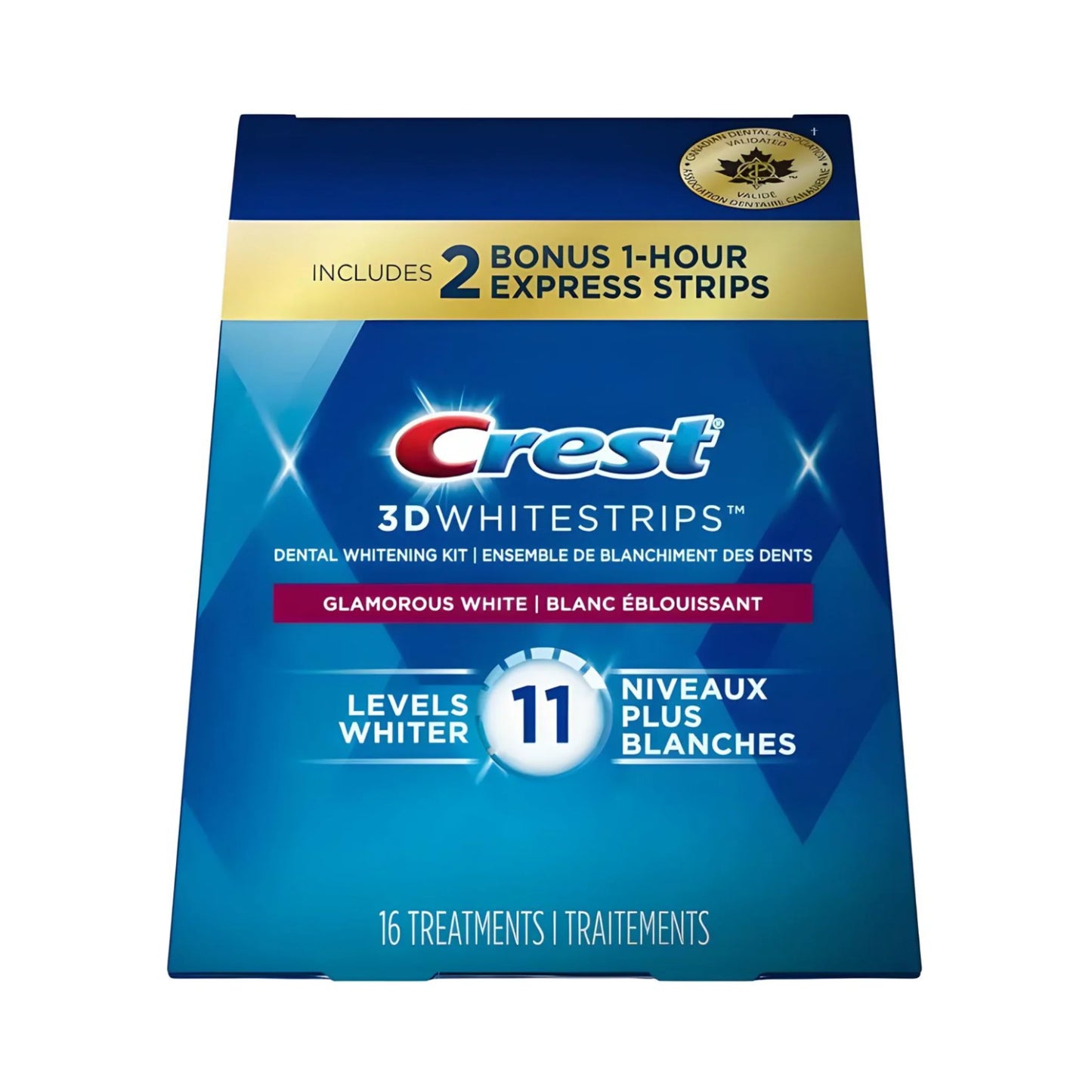 Benzi de albire Crest Glamorous White 11 Levels Whiter Whitestrips – 8 plicuri, 16 benzi