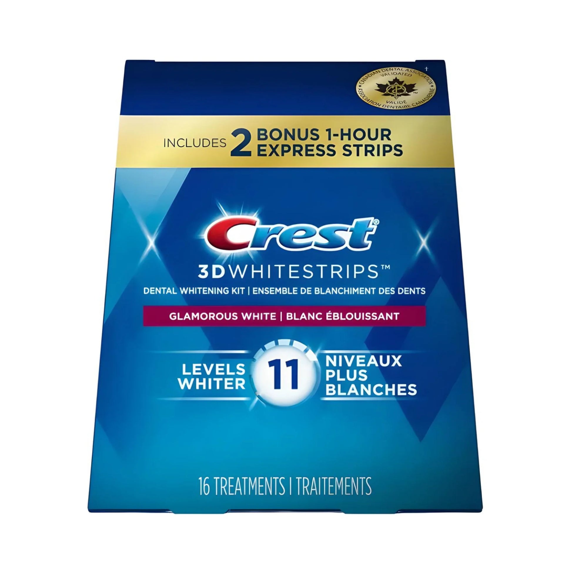 Benzi de albire Crest Glamorous White 11 Levels Whiter Whitestrips – 8 plicuri, 16 benzi