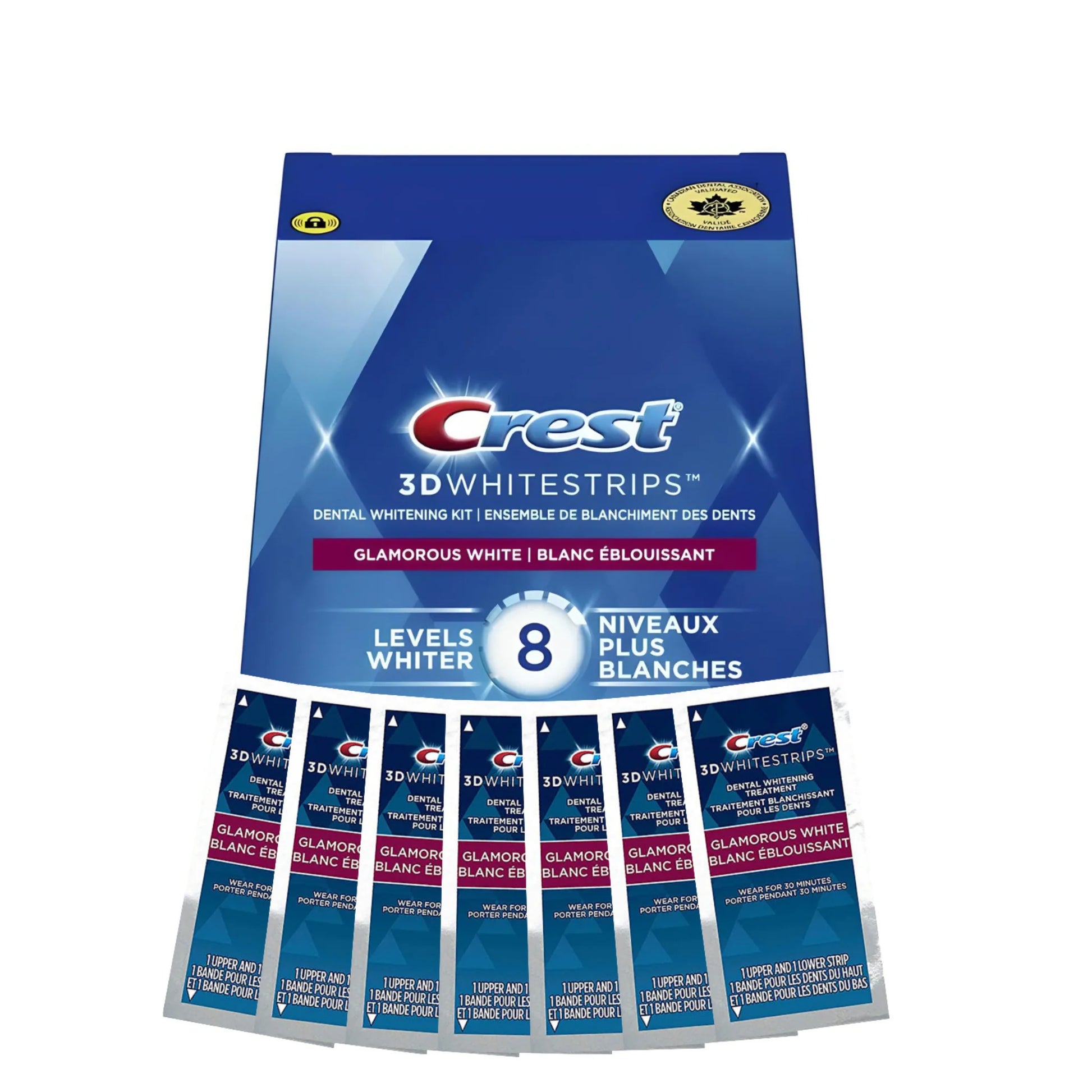 Benzi de albire Crest Glamorous White 8 Levels Whiter – 7 plicuri, 14 benzi