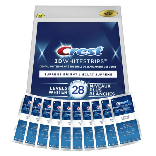 Benzi de albire Crest Supreme Bright 28 Levels Whiter Whitestrips – 10 plicuri, 20 benzi