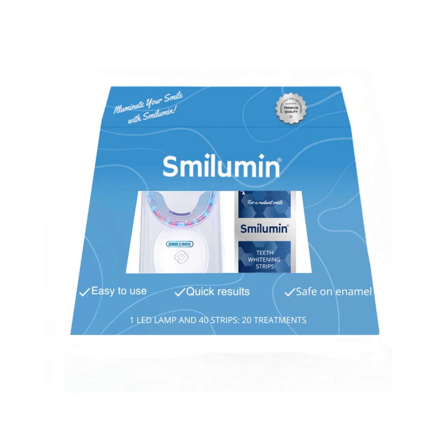 SMILUMIN BOX – ambalaj set LED cu benzi de albire pentru dinți
